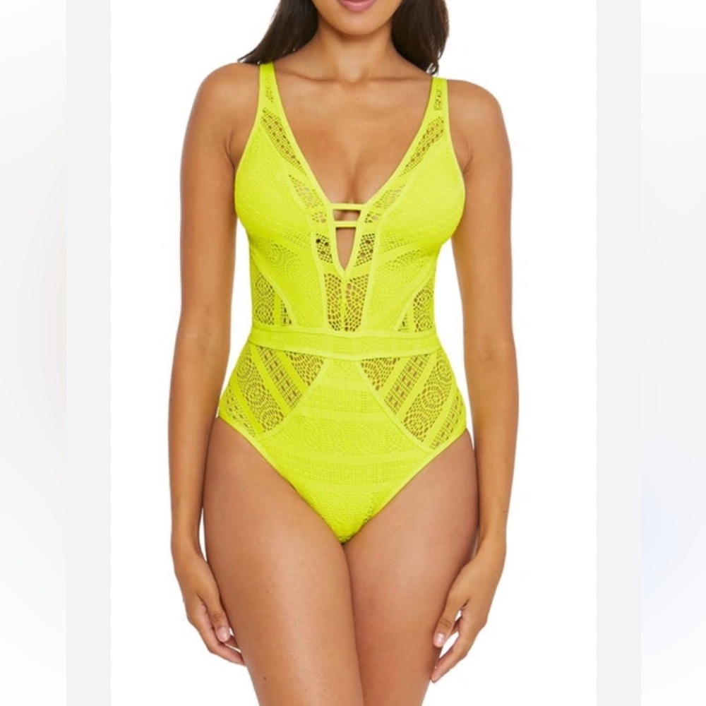 BECCA by Rebecca Virtue Color Play Crochet Plunge One Piece - Picture 5 of 10